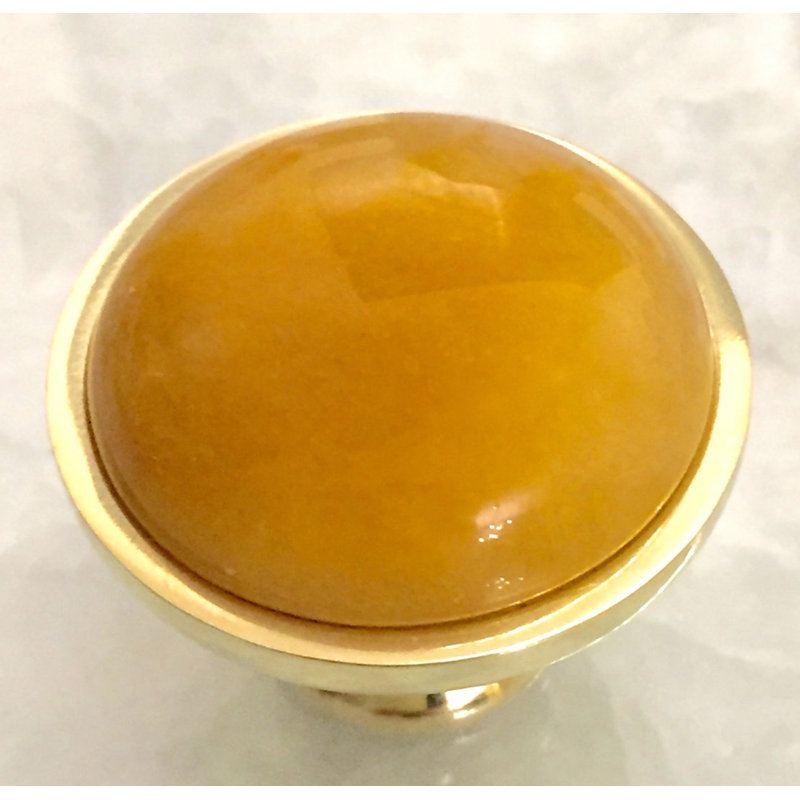 Mushroom Knob, Brass/Honey