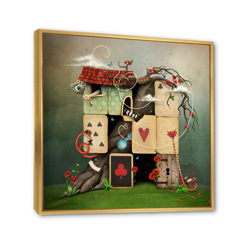 Reproduction d'art sur toile Wonderland, H 36 po x l 36 po x P 1 po, Cadre flottant doré
