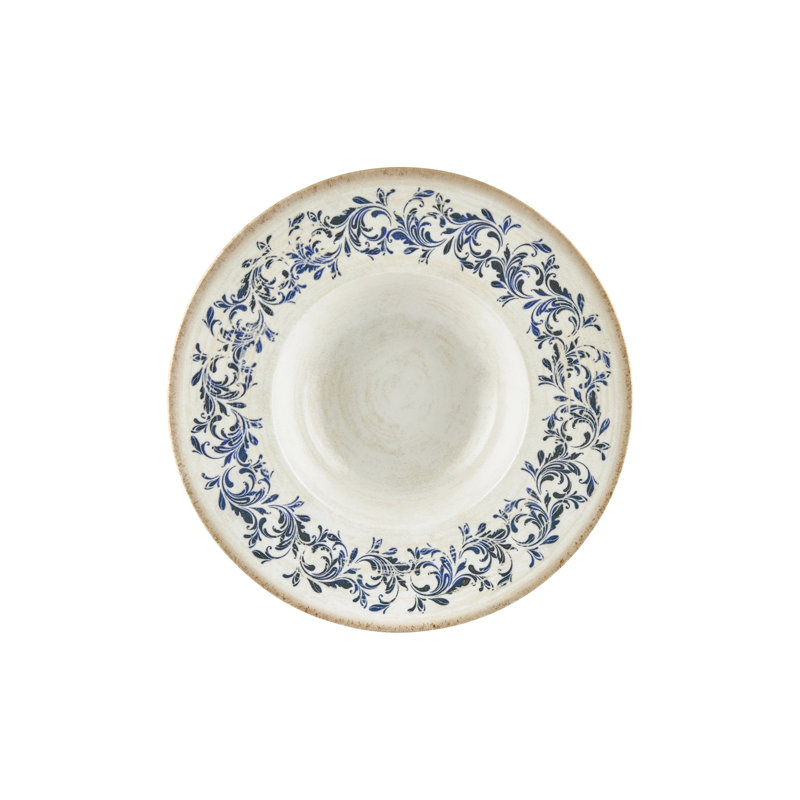 Kario dia.11" h:2.25" 16 oz. Round Blue Vitrified Deep Plate (Set of 6)