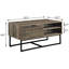 Table basse rustique décorative noire avec rangement pratique et support en métal de style chêne