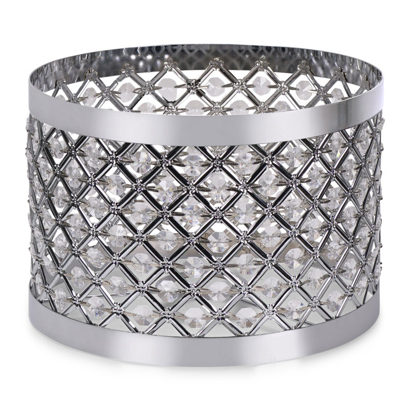 16.5cm H Metal Drum Lamp Shade ( Clip On ), Silver