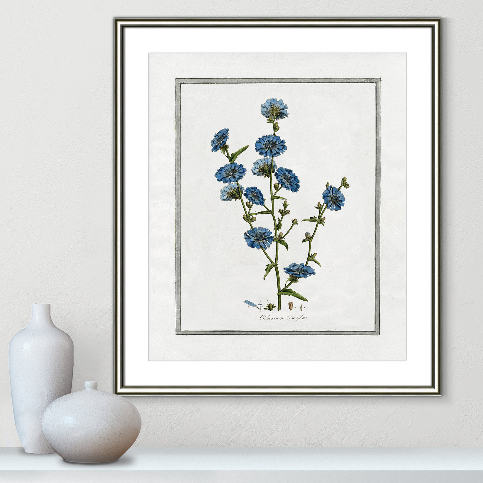 Colombe "Soft Botanical I" Print, 22.75" W x 26.75" H, Silver Framed
