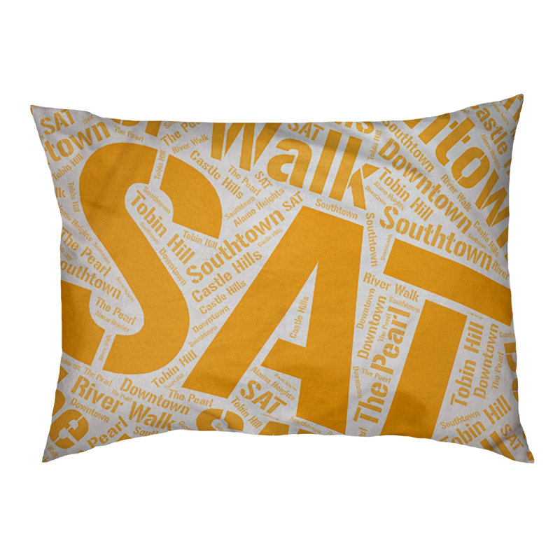 Coussin de chien « districts », Grand (l 40 po x P 30 po x H 14 po), Orange, San Antonio