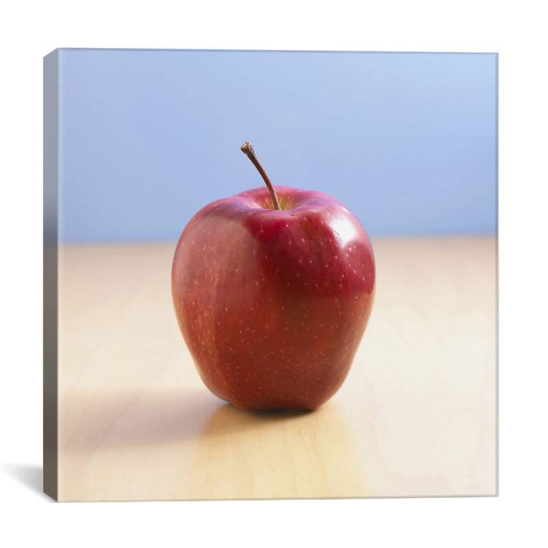 Bureau rouge pomme sur toile, reproduction de photo sur toile, H 26 po x l 26 po x P 0,75 po