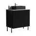 30 Inch Freestanding Bathroom Vanity Cabinet with Matte Black Ceramic Sink Basin, Modern Storage Bathroom Furniture, KD Assembly, No Faucet & Drain