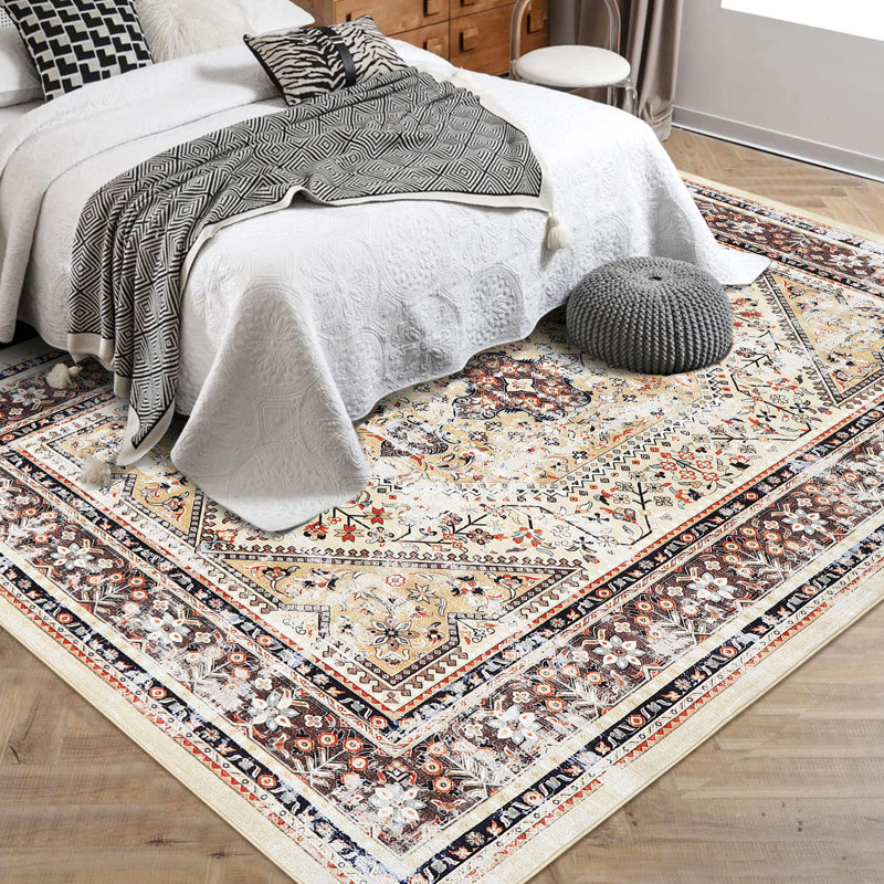 Tapis rectangulaire rétro Boho Anjelo, Rectangle 5 pi x 7 pi