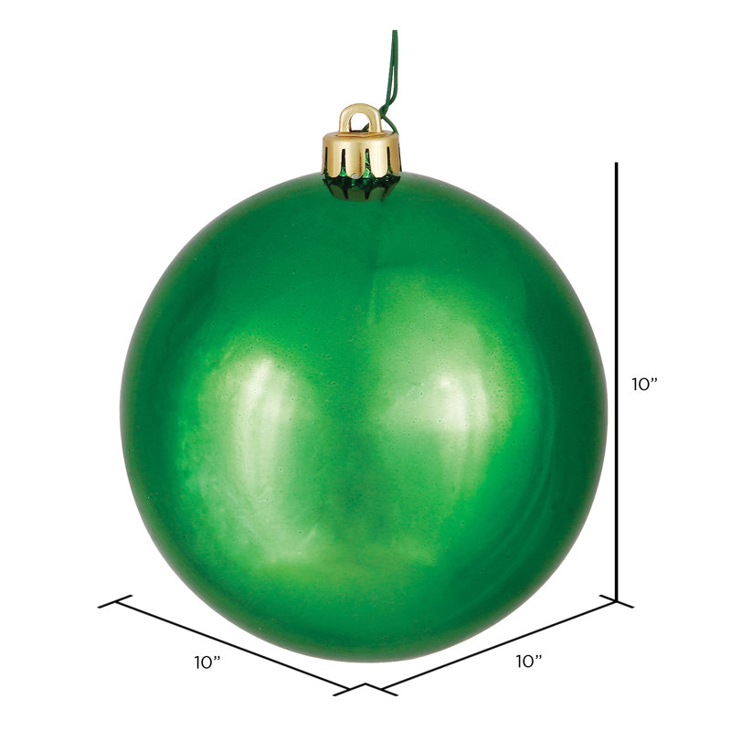 Holiday Décor Ball Ornament, Green, 10" H x 10" W x 10" D