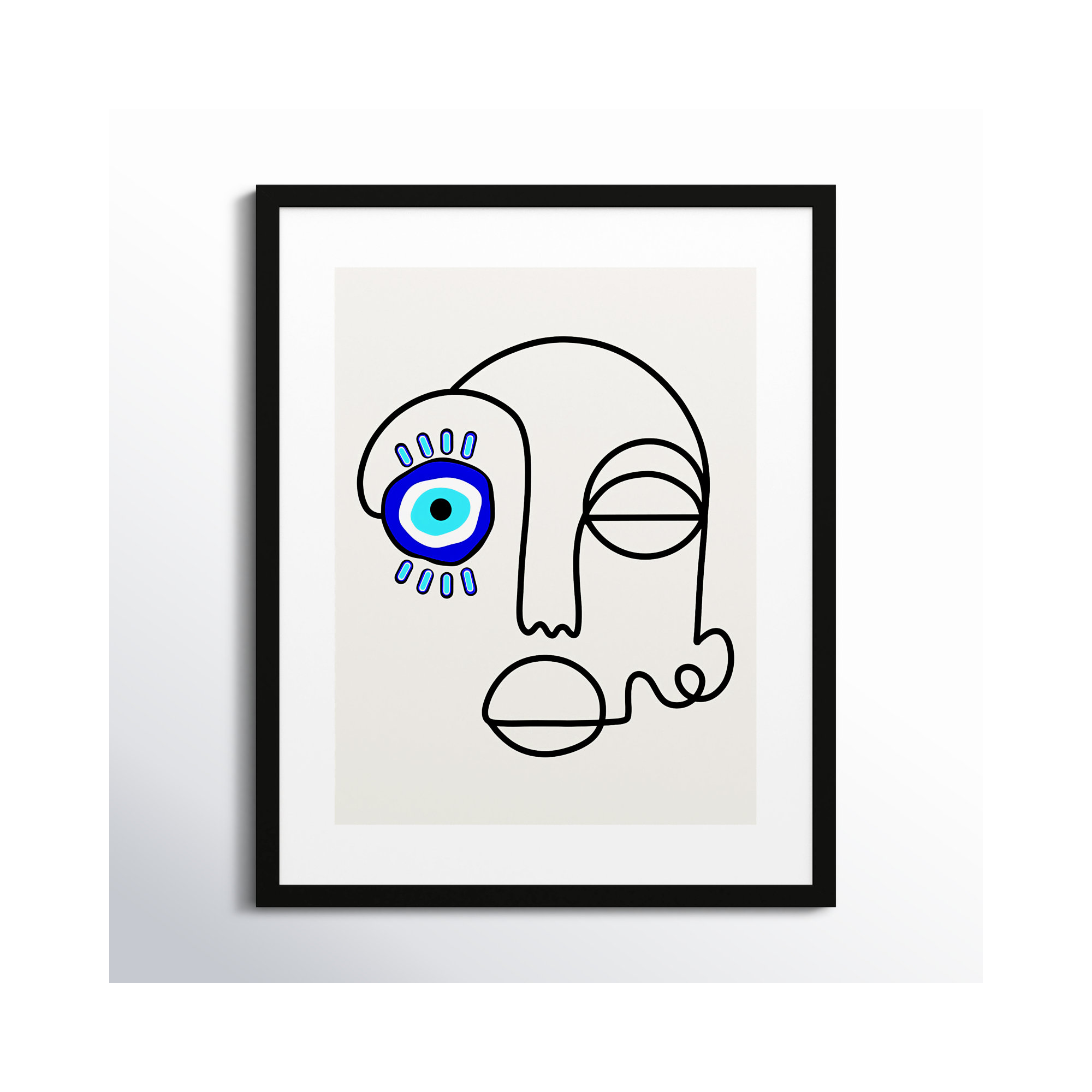 No Evil Allowed by Shatha Al Dafai, 41.38" H x 33.38" W x 0.875" D, Noir Black