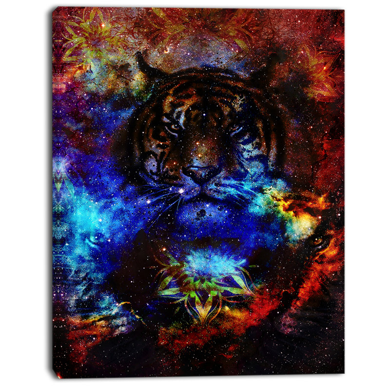 Alfaro «Colorful Tiger Collage», impression, H 40 po x l 30 po x P 1,5 po, Toile tendue avec châssis