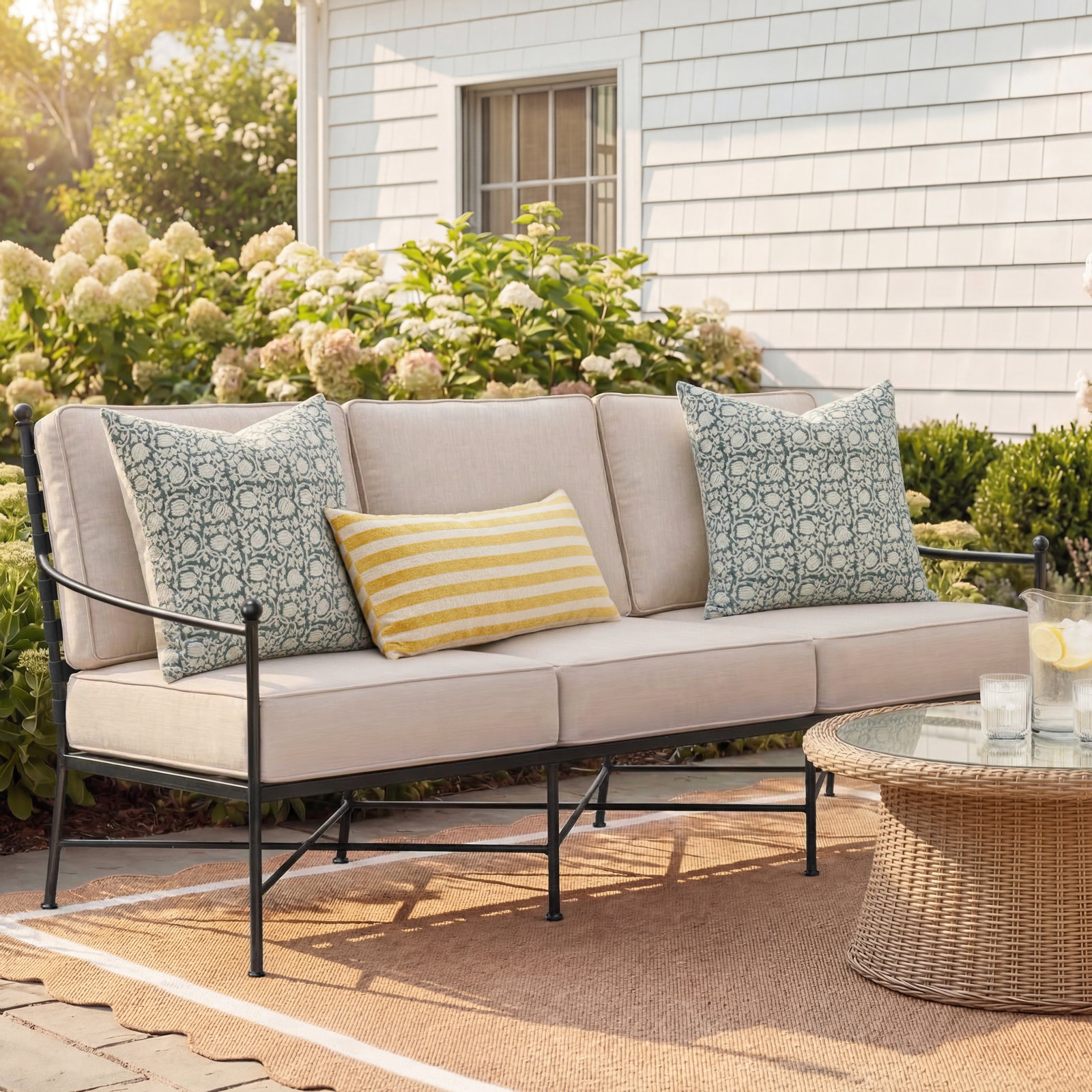 Lucier 76" Sunbrella® Patio Sofa, Spectrum Indigo Sunbrella®