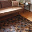 Tapis vache de zone brune tissé à la main patchwork Bellaire-89549578