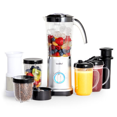 VonShef 2 Speed 1500 mL Countertop Blender and Personal Blender with Travel Cup