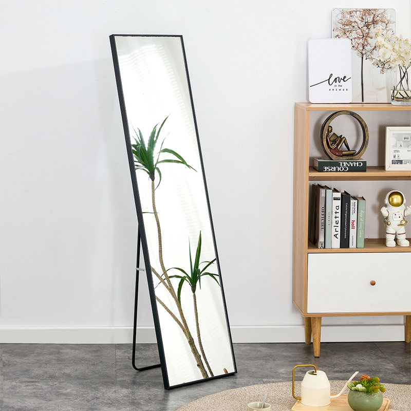 Miroir Quinnisha, H 63 po x l 20 po, Noir, Bois massif