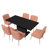 Magallanes 6-Person Extendable Table Dining Set with Velvet Dining Chair-1814485630-1814485569