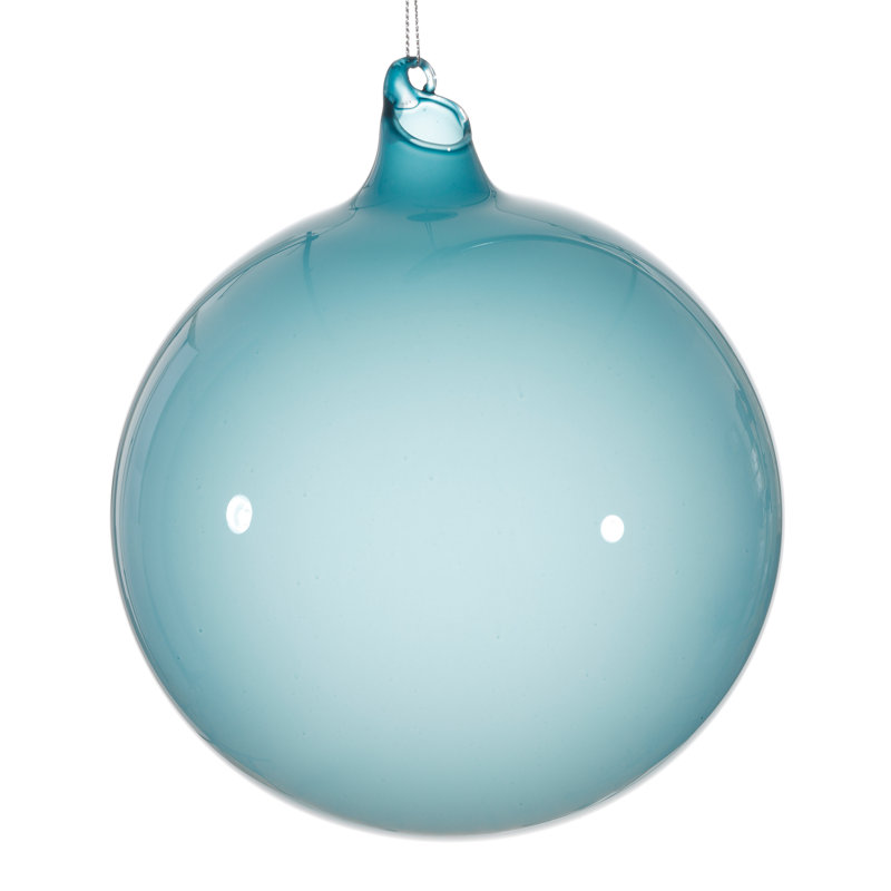 Ornement boule en verre, Bleu pâle