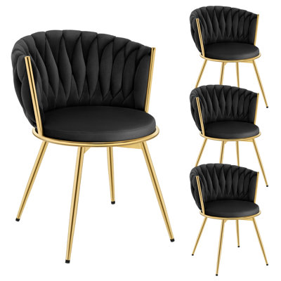 Dining Room Chairs, Kitchen Chairs, Living Room Chairs, With Metal Frame, Ergonomic, 360° Rotation, For Kitchen, Living Room, Balcony, Velvet Seat