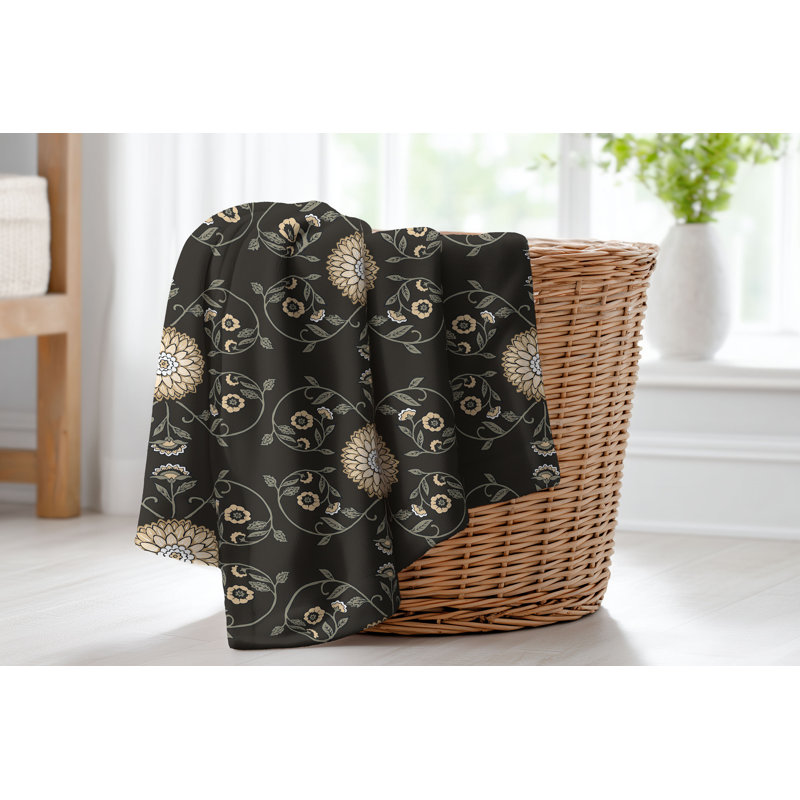 Couverture légère en velours de coton Ezimea, L 60 po x l 50 po, Midnight