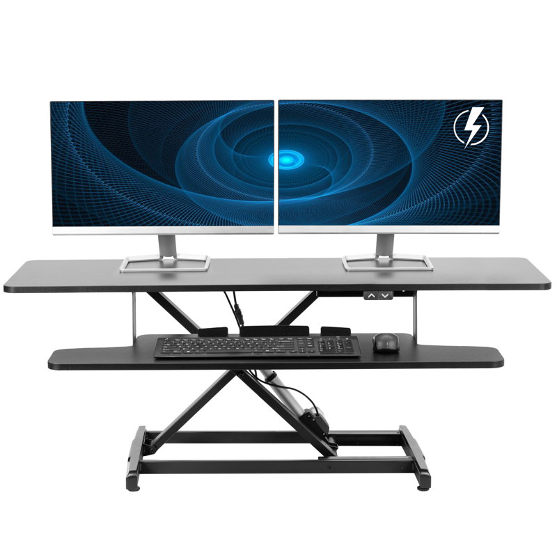 Support pour écran de bureau debout réglable en hauteur VIVO 48 ", L 47,3 po x P 15,7 po, Noir