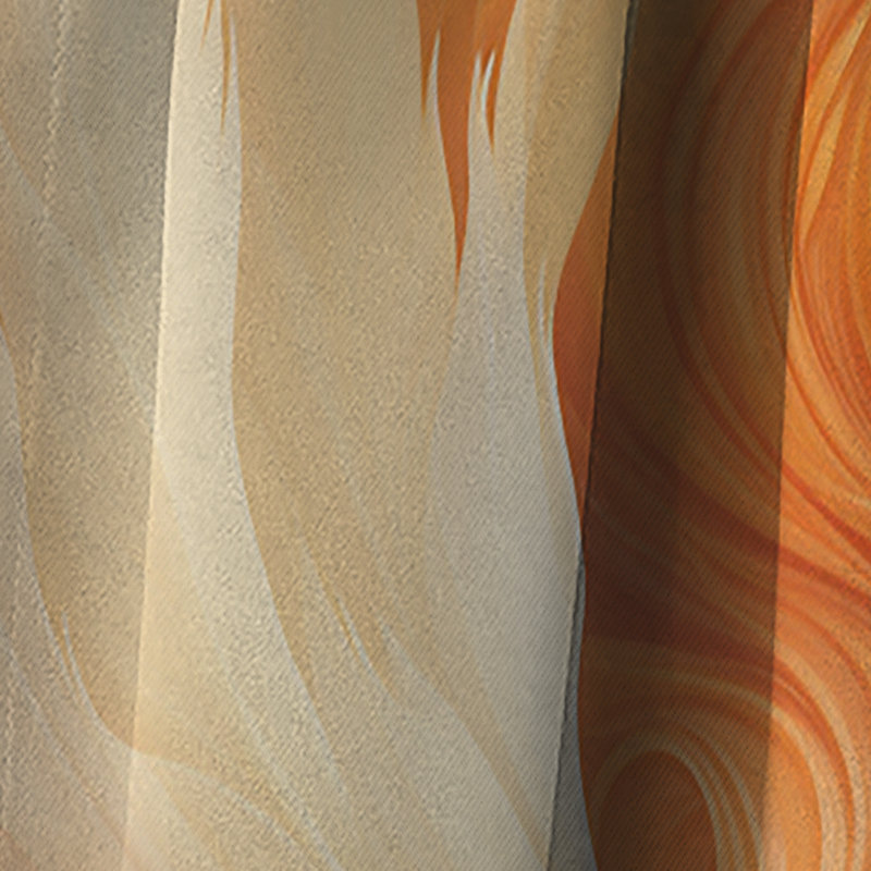 Panneau de rideau abstrait, motif de collage orange occultant - Dimensions infinies beige et orange, L 52 po x L 63 po