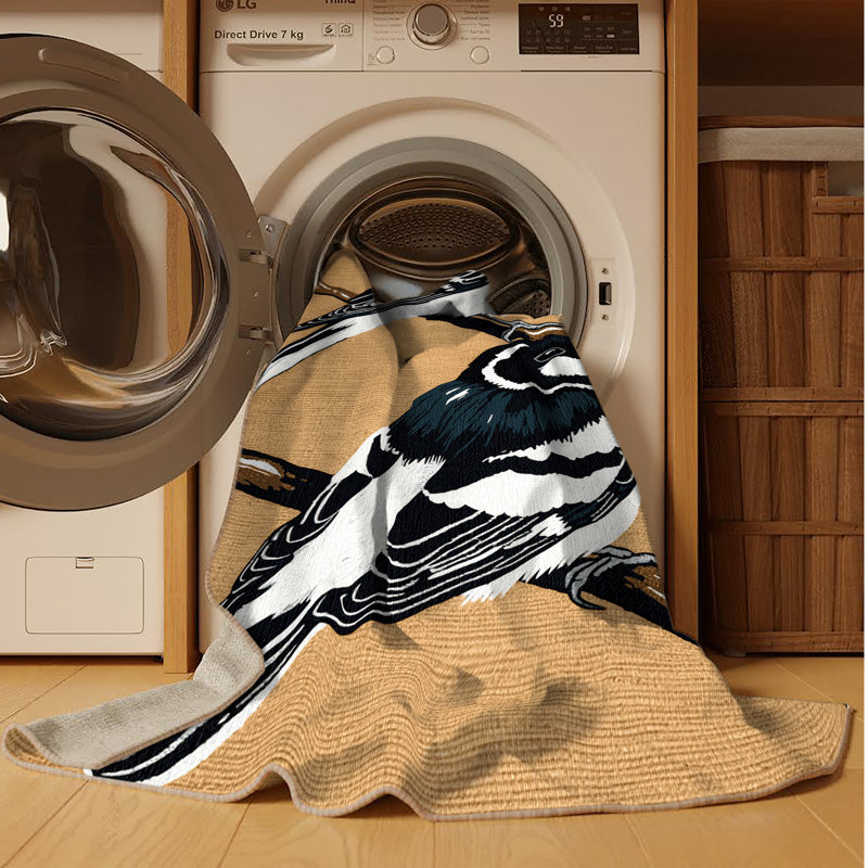  Tapis lavable Willie Wagtail Birds, Rectangle 4pi x 6 pi