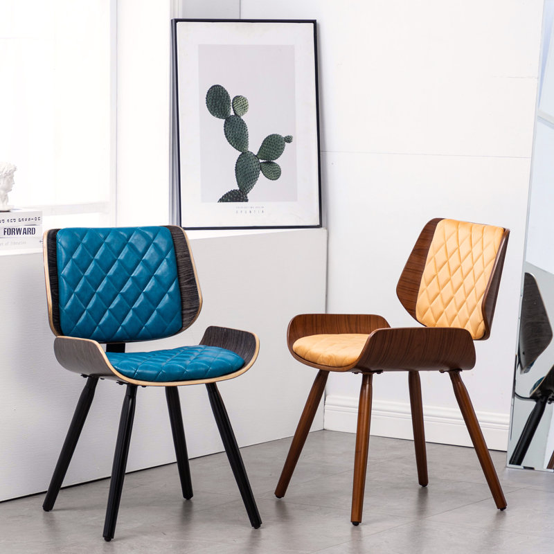 Chaise de salle à manger rembourrée en bleu Puteaux