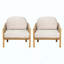 Fauteuil club d'extérieur en bois avec coussin, ensemble de 2-826611056-826611063