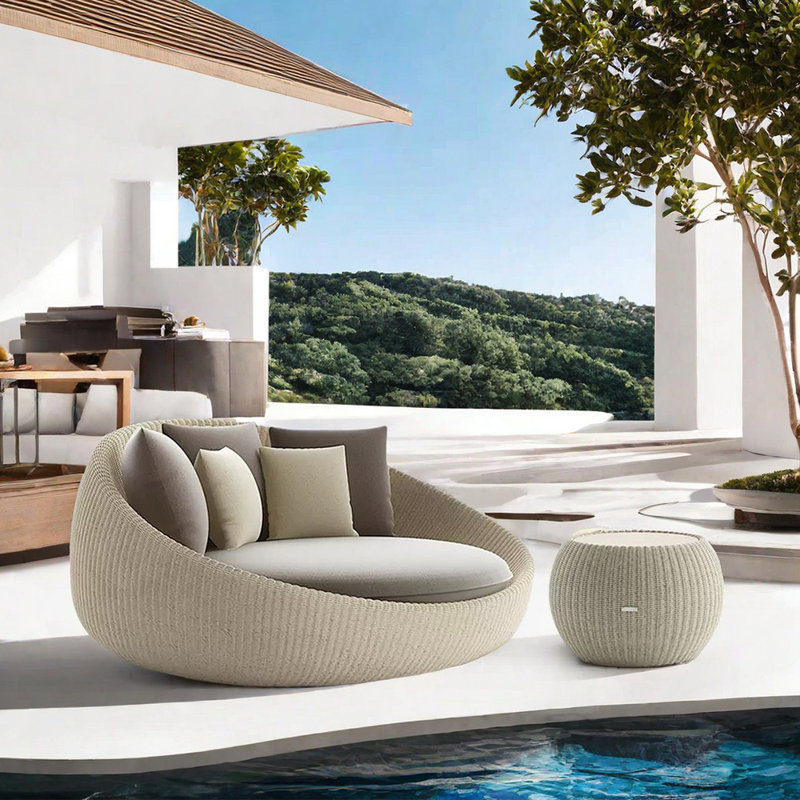 Ensemble de conversation d'extérieur pour 2 personnes avec coussins Brittnae, H 17,72 po x l 24,41 po x P 24,41 po