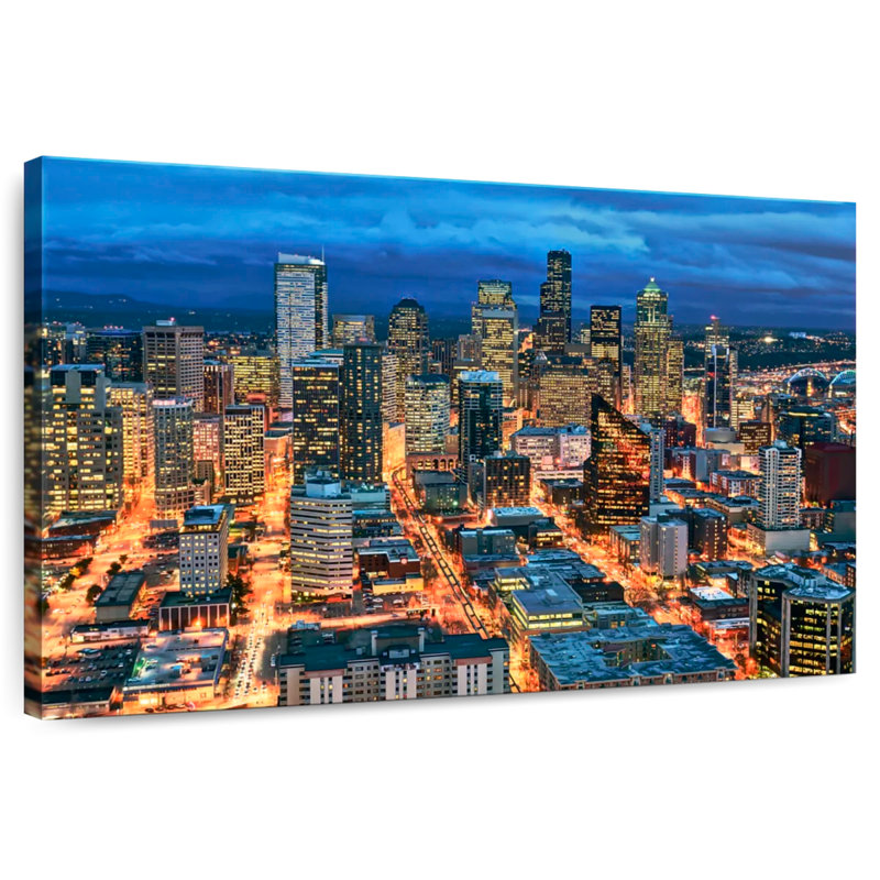 Sirci Seattle la nuit, H 20 po x l 30 po