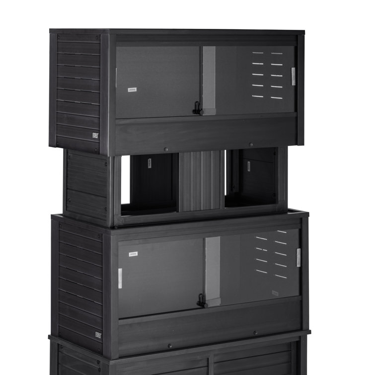 New Age Pet Ecoflex Two Large Reptile Enclosures With Matching Stacker Combo Set In Black