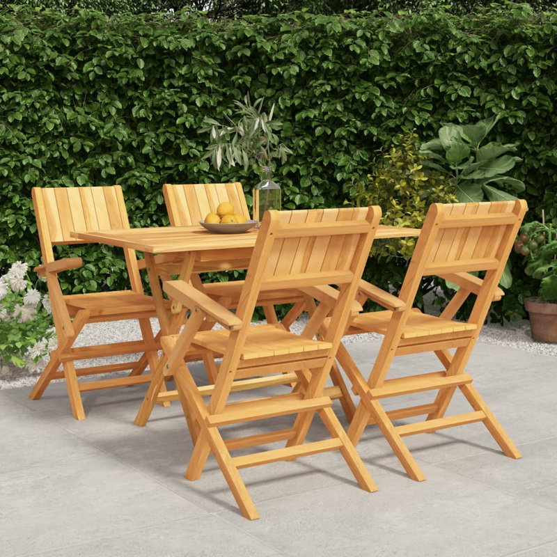 Arkoe 4 - Person Teak Patio Dining Set with Rectangular Table