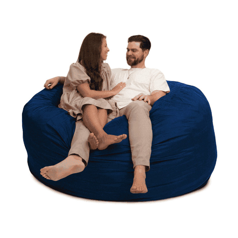  4000 (4 ft.): Teen, Adult Bean Bag Chair, Navy Suede, 4 Ft, Navy Suede
