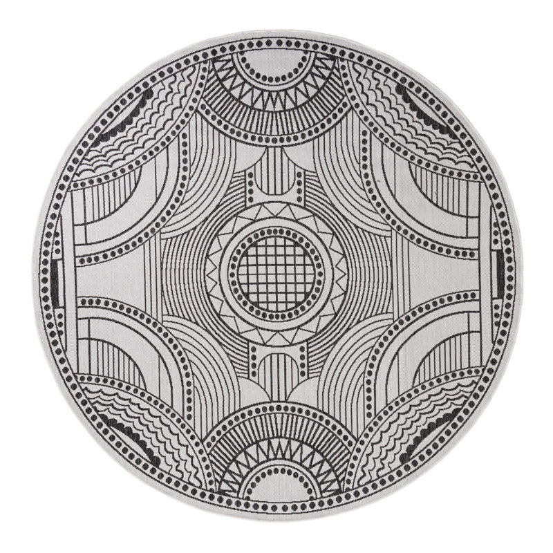 Geometric Indoor / Outdoor Rug, Round 7'10"