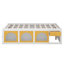 Lit plateforme en bois avec bibliothèque, vitrine et tiroir de rangement, lit de rangement multifonctionnel-228590340-228590343
