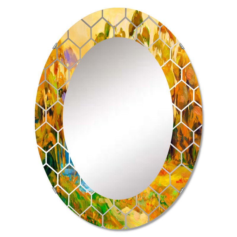 Green Trees By The Riverside pendant Evenign Glow - miroir mural traditionnel, 36 po x 24 po