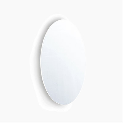 Frameless Beveled Wall Mounted Bathroom Mirror, HD Makeup Mirror, 25" Round Mirror