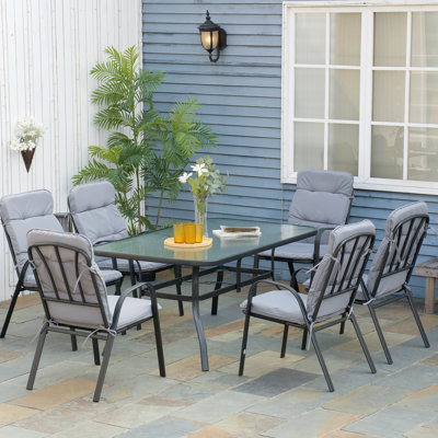 Lohrengel 6 - Person Patio Dining Set with Rectangular Table , Cushions Included