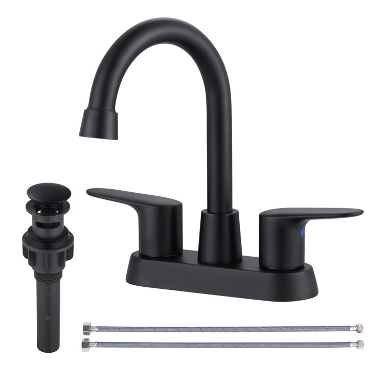 Centerset 2-handle Bathroom Faucet with Drain Assembly
