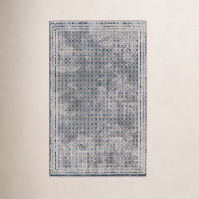 Phoebe Light Gray Blue Machine Washable Rug