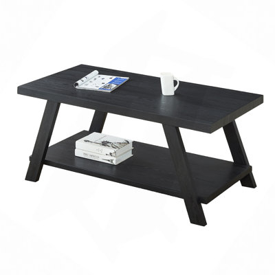 Contemporary Replicated Wood Shelf Coffee Table