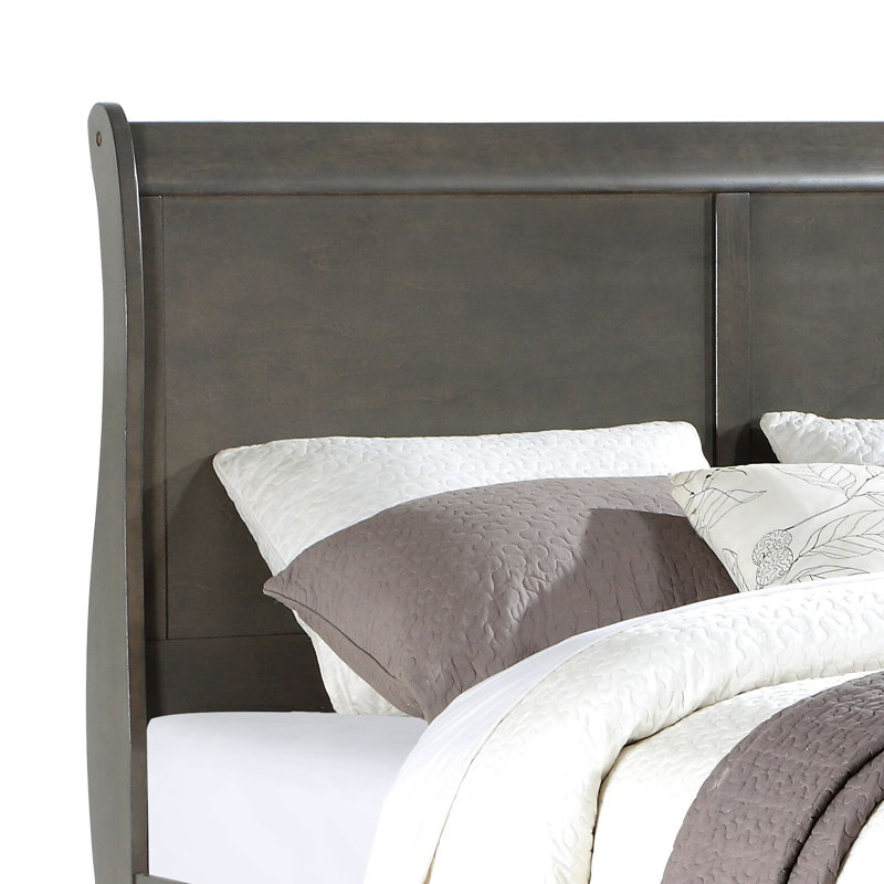 Cavender Sleigh Panel Bed, Dark Gray, Queen