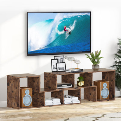 TV Stand For 75 Inch Length TV, Entertainment Center With 6 Open Storage, Compartments TV Console Media Cabinet, Modern TV Console For Living Room, Bedroom