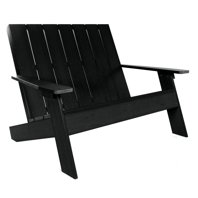 Causeuse double en plastique recyclé Byrnes, Noir