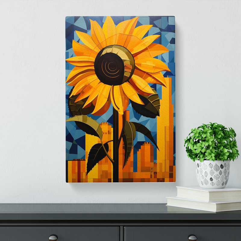 Sunflower Constructivism No.3 - No Frame Print, 60cm H x 40cm W x 3cm D