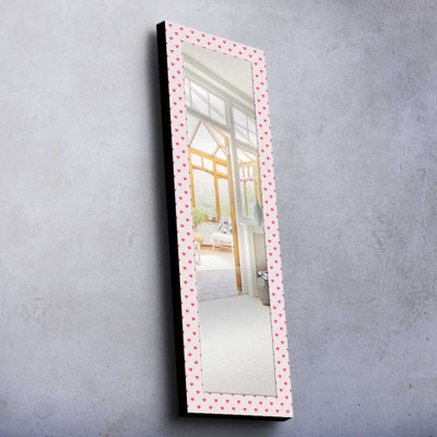 Elegant Decorative Mirror with 100% Pine Wood Frame, 15.7 x 47.2 inches | Real Glass Mirror (Thickness: 0.2 inches) | Stylish Fabric Painting | Ideal for Living Room, Bedroom & Entryway Decor