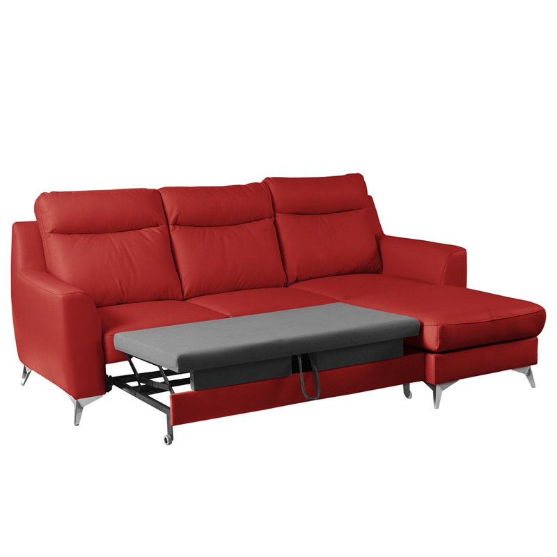 Fabiha Corner Sofa Bed, Red, Right Hand Facing