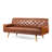 Mid-Century Modern Tufted Sofa With Rolled Accent Pillows