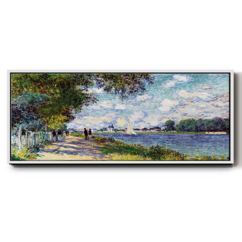 La seine à Argenteuil, 1875 - reproduction sur toile flottante, Blanc, H 20 po x l 50 po x P 1,5 po