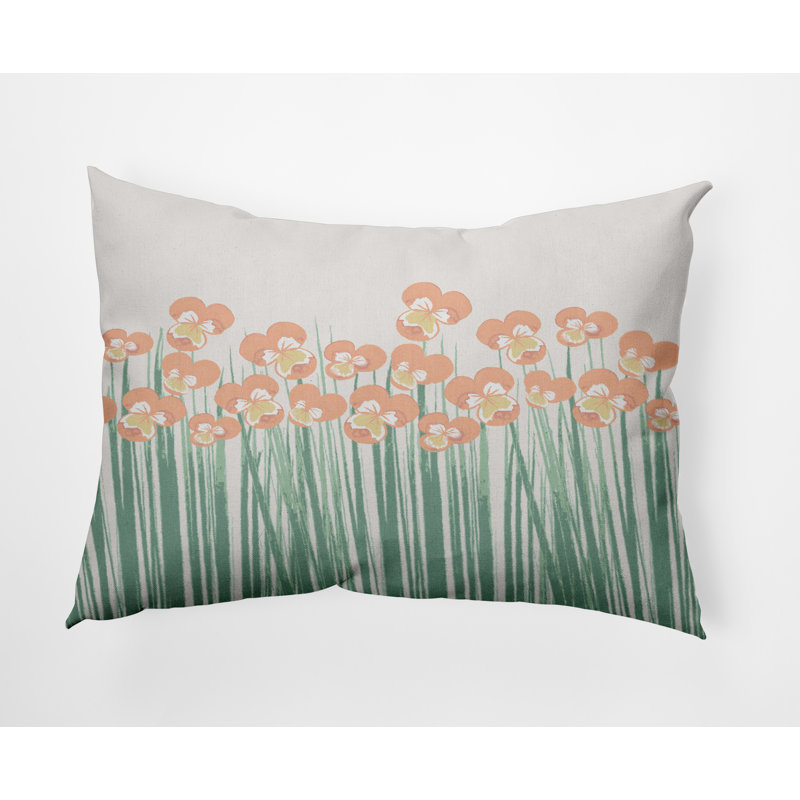 Outdoor Rectangular Cotton Pillow Cover & Insert, Orange
