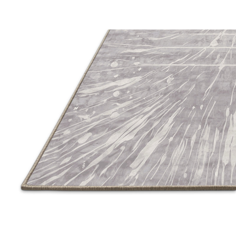 Tapis beige soyeux et moelleux, Rectangulaire 3 pi x 5 pi