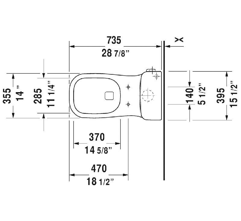 Toilette allongée une pièce D-Code 1,28 GPF (économe en eau) (siège inclus), Côté gauche